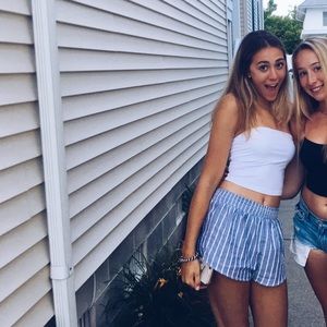 Blue and white shorts